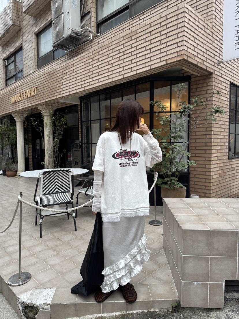 FRANC—L東大門㊣代購女士新品25秋冬時尚長裙荷葉邊緞面長款FRANC長裙