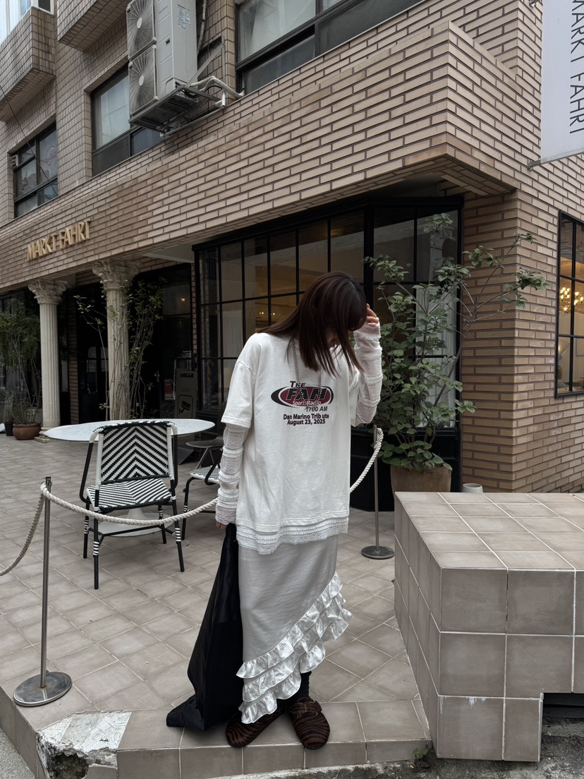 FRANC—L東大門㊣代購女士新品25秋冬時尚長裙荷葉邊緞面長款FRANC長裙