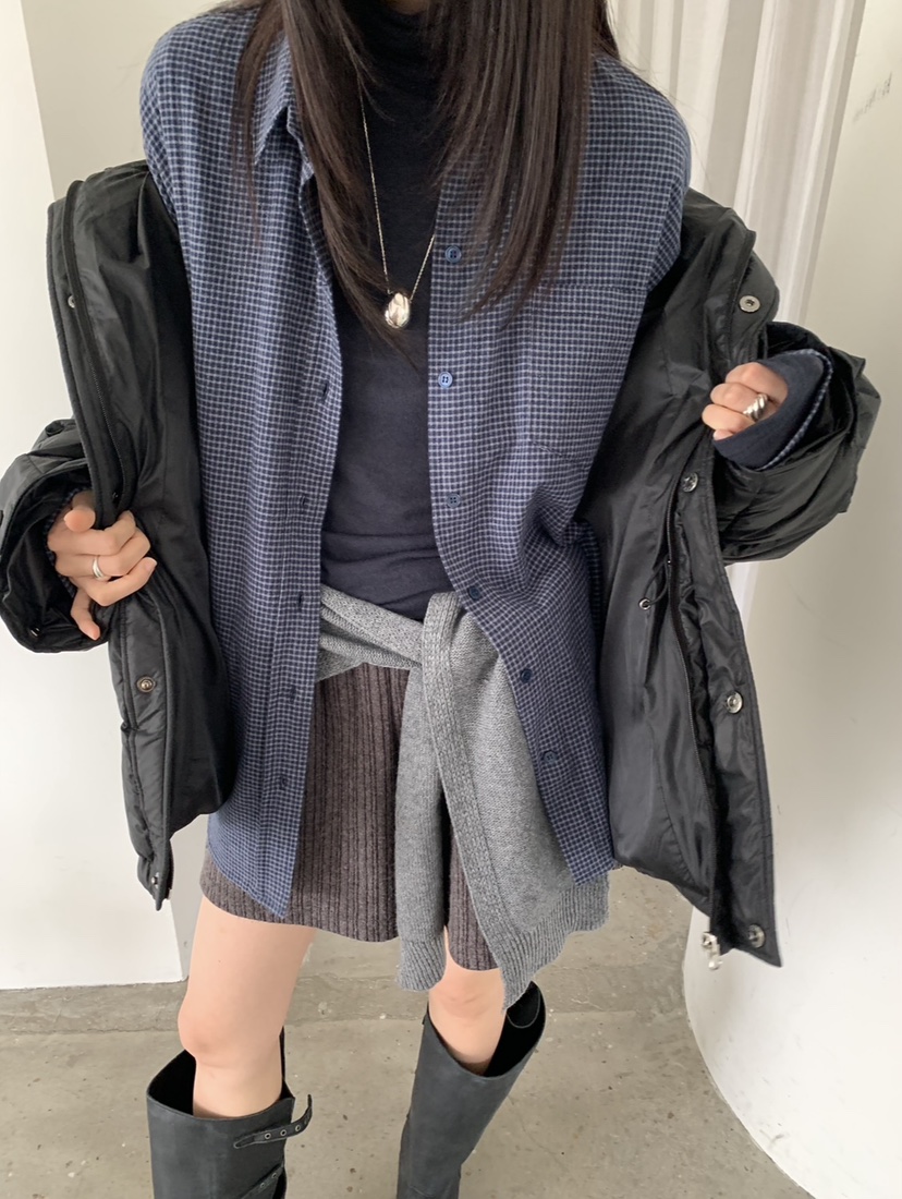 VAARA韓國直郵㊣女裝新款熱賣25秋冬休閑人氣襯衫蕾絲衫格子VAARA襯衫/蕾絲衫