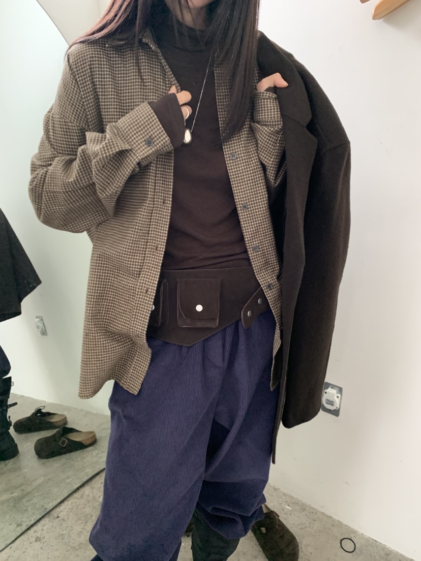 VAARA韓國直郵㊣女裝新款熱賣25秋冬休閑人氣襯衫蕾絲衫格子VAARA襯衫/蕾絲衫