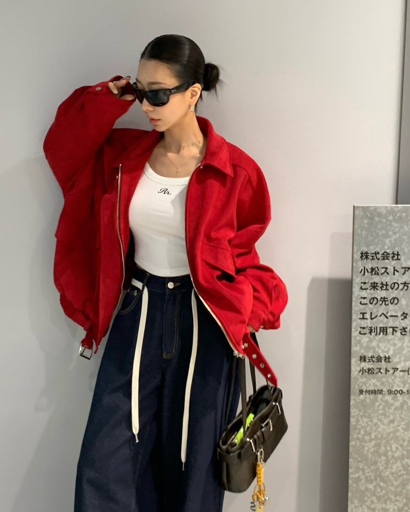 REVE CITE-L韓國代購㊣女裝新品時尚推薦職業牛仔褲含腰繩REVE CITE牛仔褲