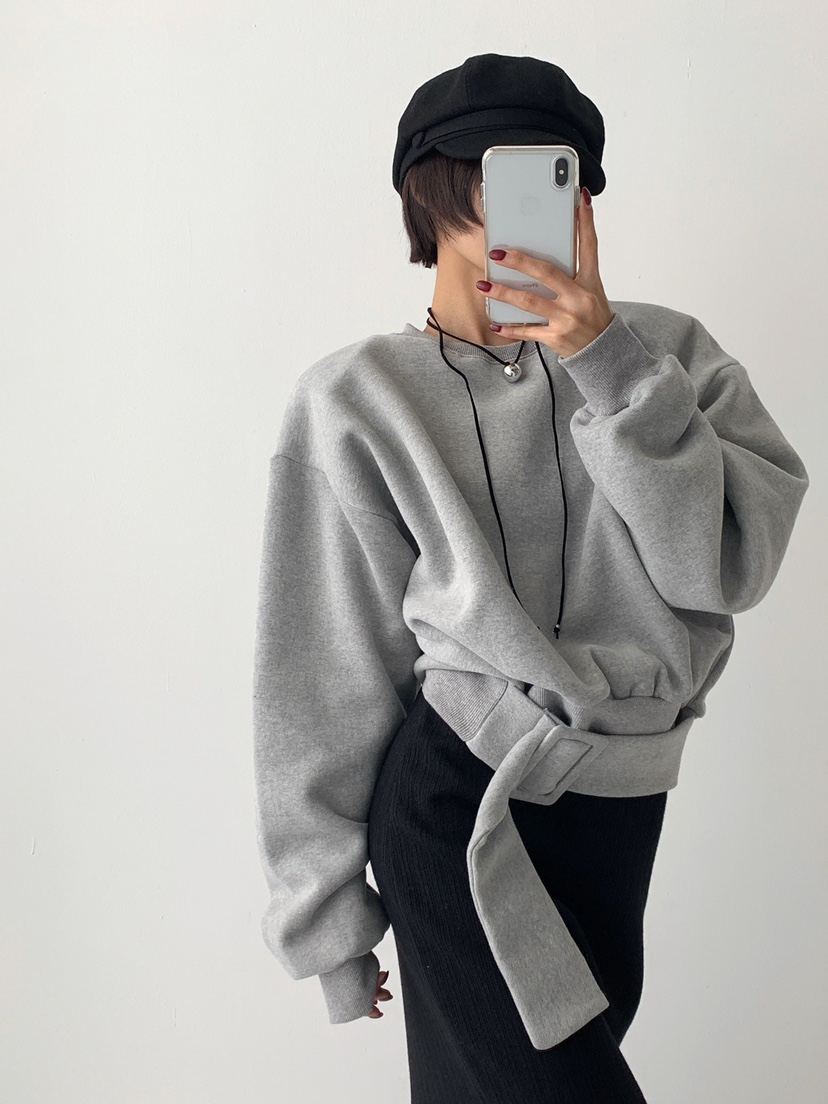 CELEBRITY-A東大門㊣代購女裝新品25秋冬真品人氣衛衣腰帶CELEBRITY-A衛衣
