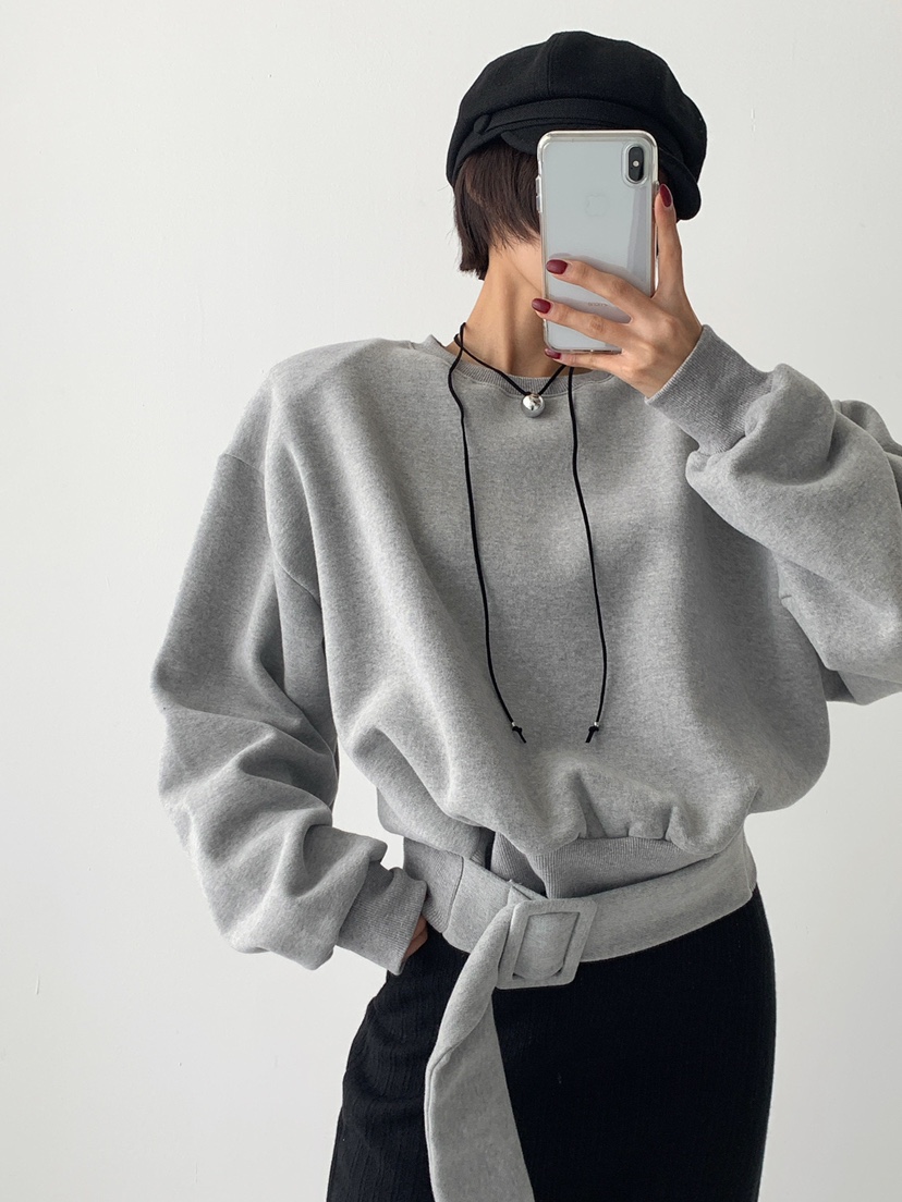 CELEBRITY-A東大門㊣代購女裝新品25秋冬真品人氣衛衣腰帶CELEBRITY-A衛衣