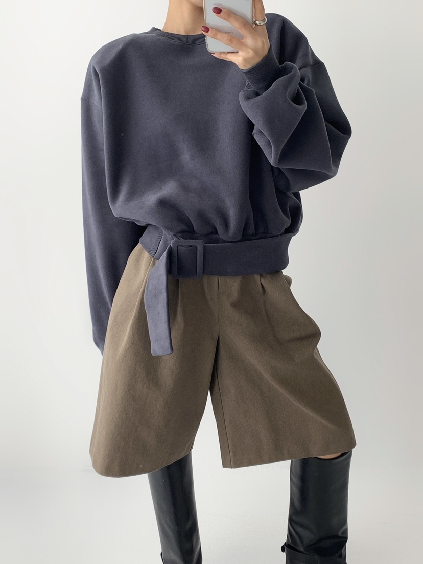CELEBRITY-A東大門㊣代購女裝新品25秋冬真品人氣衛衣腰帶CELEBRITY-A衛衣