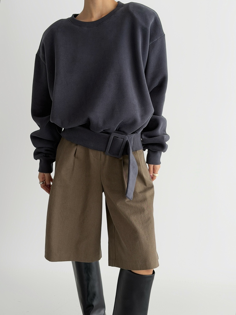 CELEBRITY-A東大門㊣代購女裝新品25秋冬真品人氣衛衣腰帶CELEBRITY-A衛衣