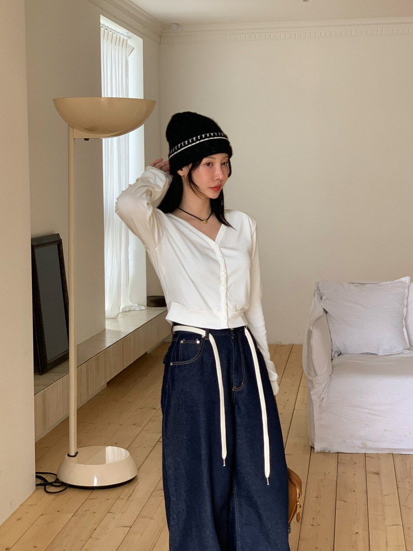 REVE CITE-L韓國代購㊣女裝新品休閑25秋冬針織衫羊毛開衫REVE CITE針織衫