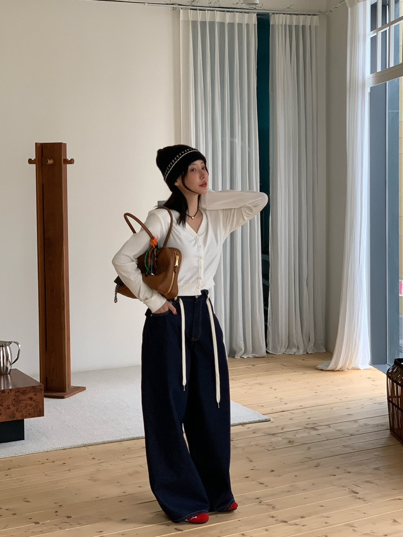 REVE CITE-L韓國代購㊣女裝新品休閑25秋冬針織衫羊毛開衫REVE CITE針織衫