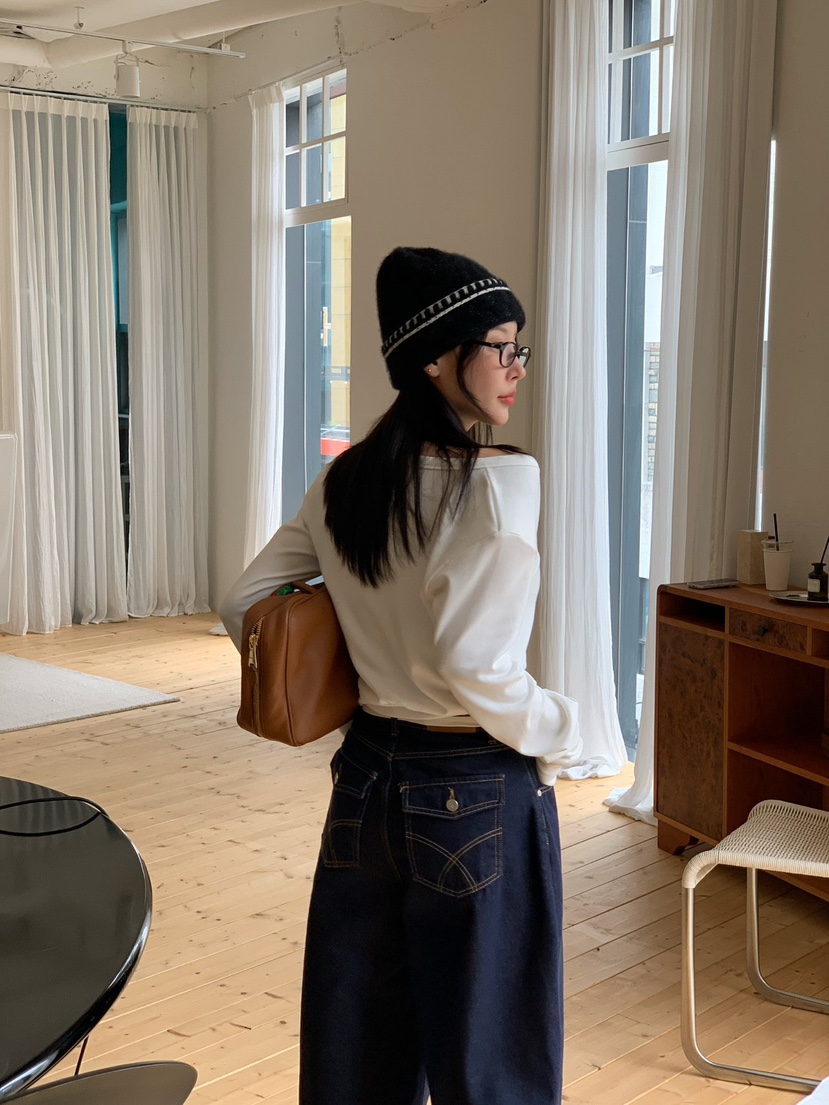 REVE CITE-L韓國代購㊣女裝新品休閑25秋冬針織衫羊毛開衫REVE CITE針織衫