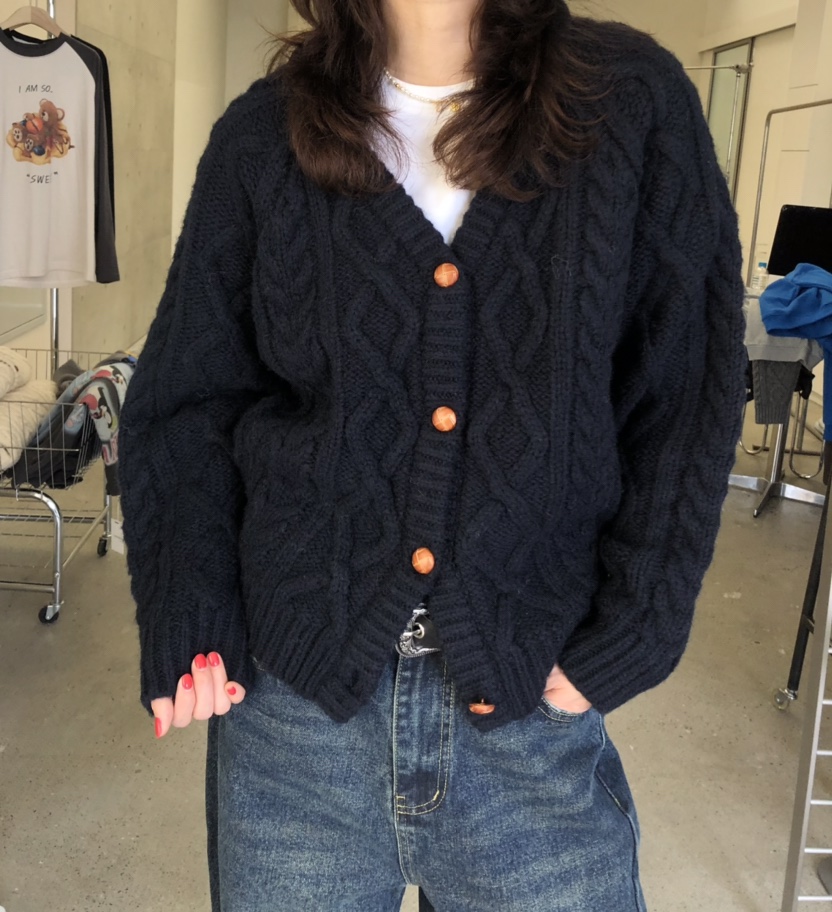 GLAD SOME東大門㊣代購女裝新款時尚職業真品人氣毛衣開衫GLAD SOME毛衣圖色1