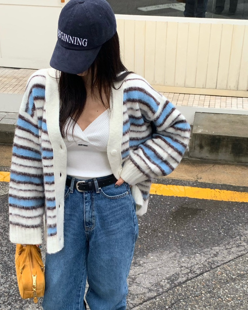 REVE CITE-L東大門㊣代購女裝新品職業推薦時尚針織衫開衫REVE CITE針織衫圖色3