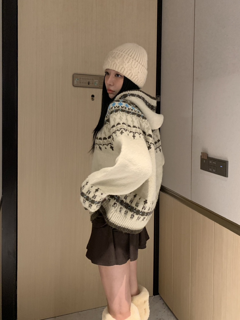BADCALM東大門㊣實拍女士新款職業熱賣真品休閑25秋冬毛衣兜帽BADCALM毛衣
