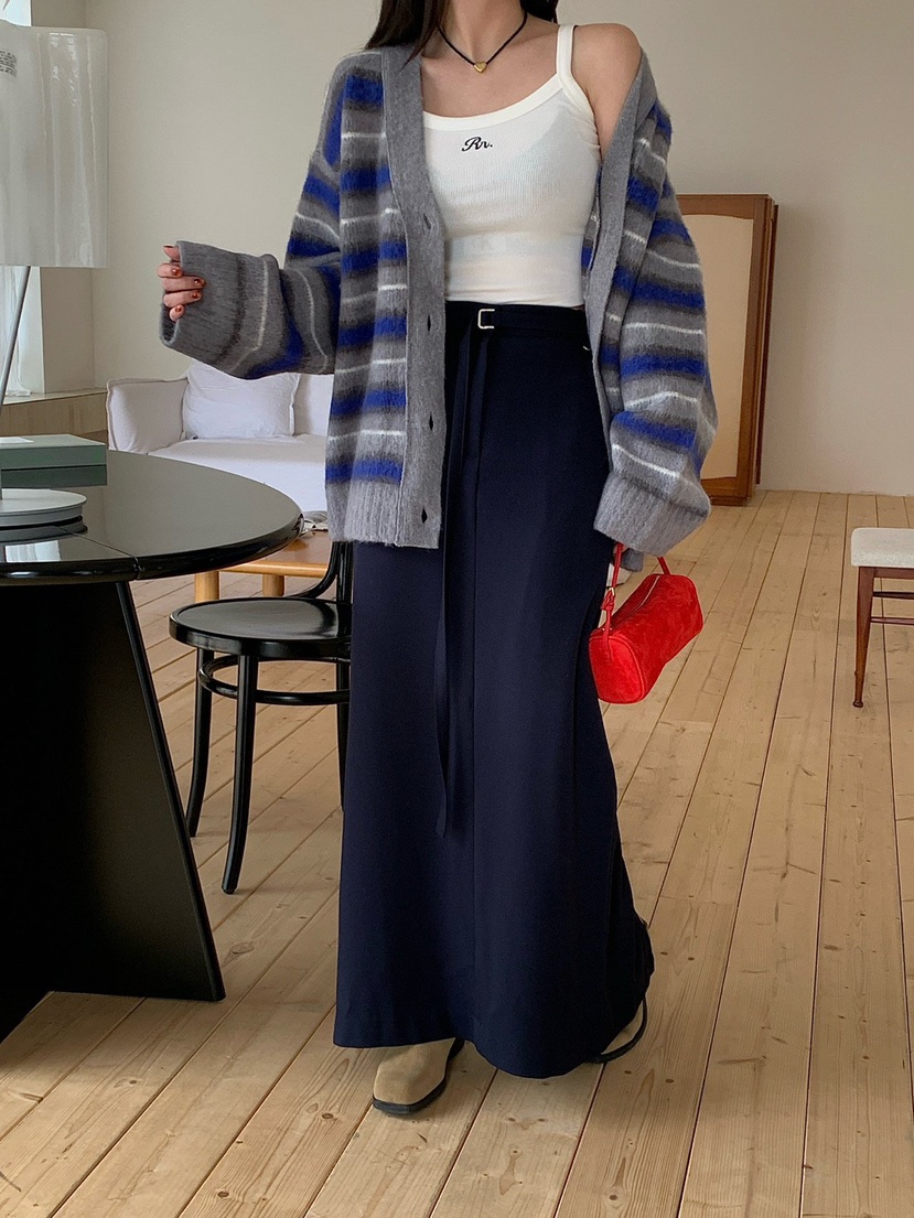 REVE CITE-L韓國代購㊣女士新款真品人氣熱賣推薦長裙含腰帶REVE CITE長裙