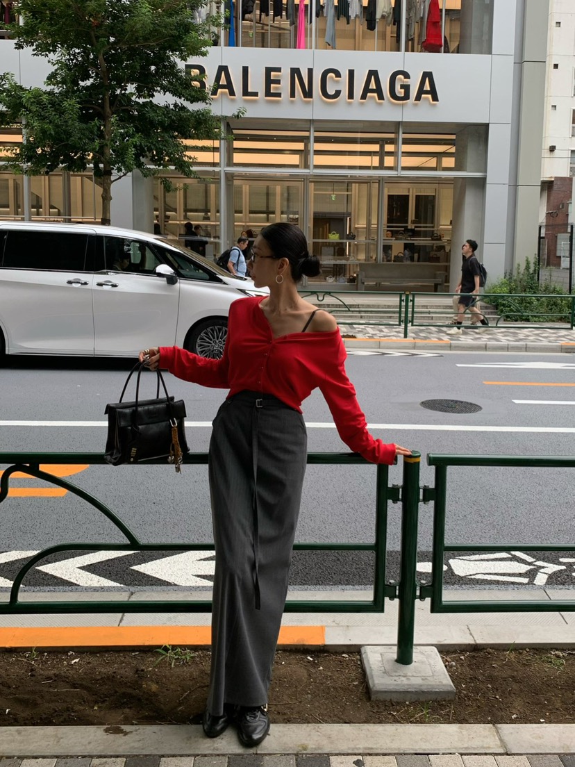 REVE CITE-L韓國代購㊣女士新款真品人氣熱賣推薦長裙含腰帶REVE CITE長裙