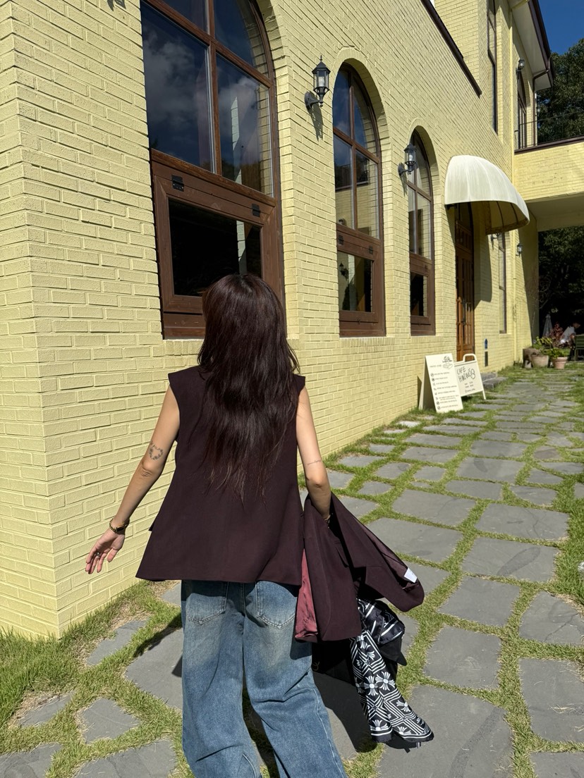 SOLAR東大門㊣實拍女裝新品人氣推薦真品25秋冬職業馬甲絨面革SOLAR馬甲