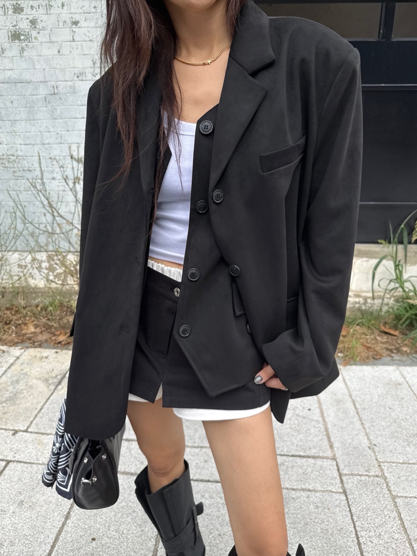 SOLAR東大門㊣實拍女裝新品人氣推薦真品25秋冬職業馬甲絨面革SOLAR馬甲