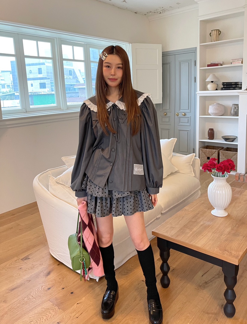 BOUTIQUE-L韓國代購㊣女士新品時尚人氣推薦熱賣襯衫蕾絲衫BOUTIQUE-L襯衫/蕾絲衫