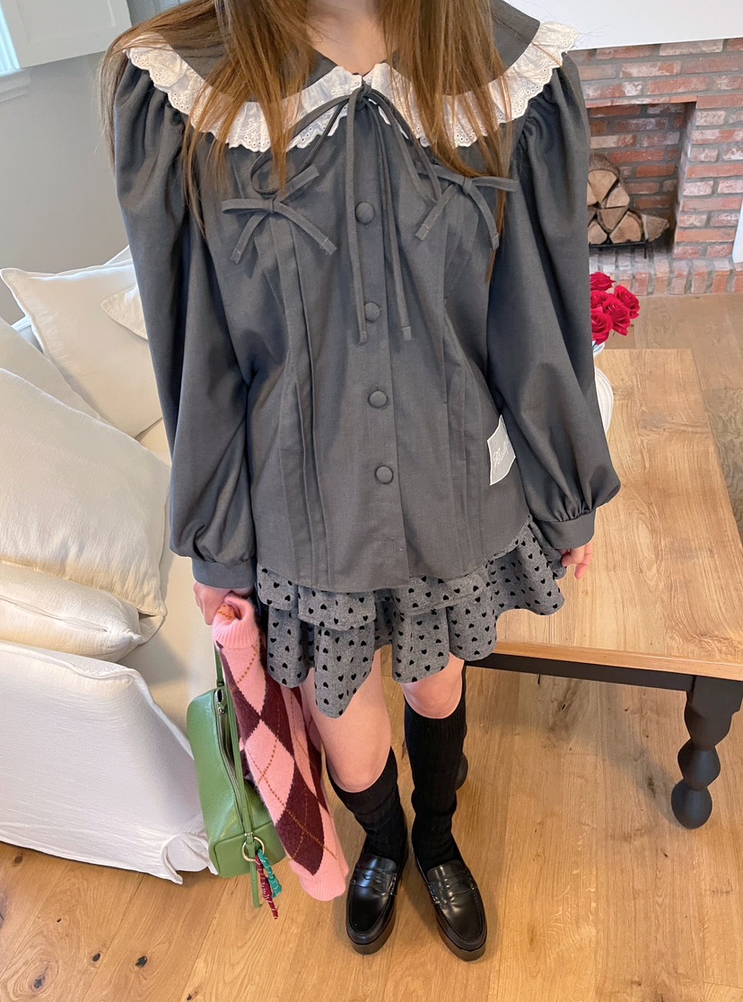 BOUTIQUE-L韓國代購㊣女士新品時尚人氣推薦熱賣襯衫蕾絲衫BOUTIQUE-L襯衫/蕾絲衫