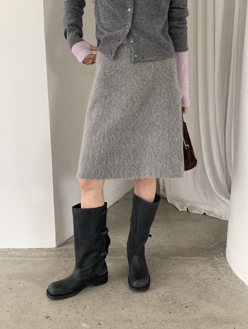 VAARA韓國代購㊣女士新品25秋冬熱賣人氣真品時尚職業短裙羊駝VAARA短裙