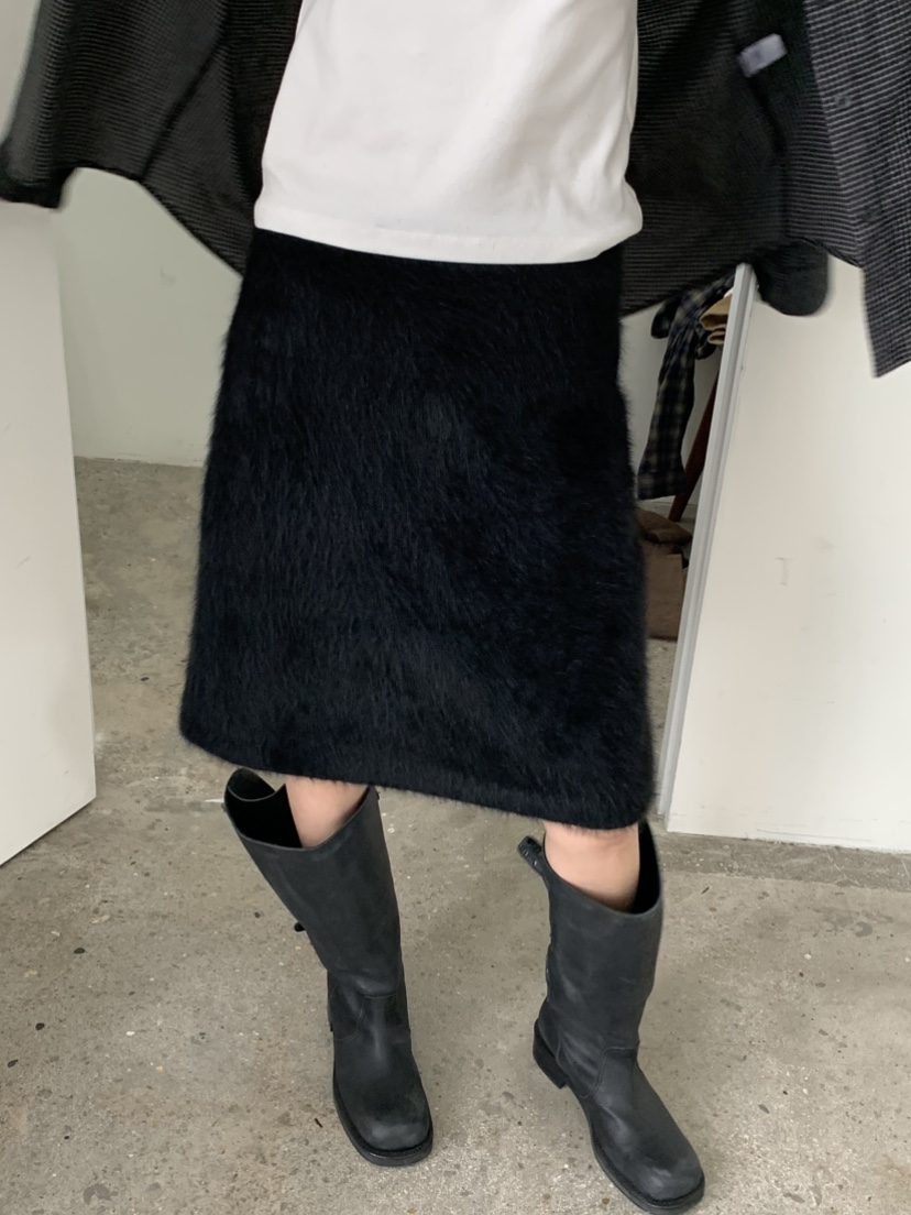 VAARA韓國代購㊣女士新品25秋冬熱賣人氣真品時尚職業短裙羊駝VAARA短裙