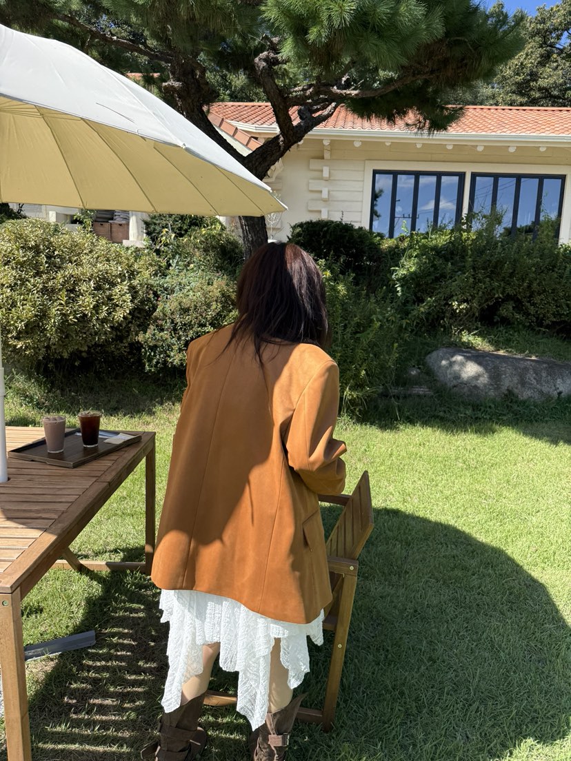 SOLAR韓國代購㊣女裝新品時尚職業25秋冬熱賣推薦夾克絨面革SOLAR夾克