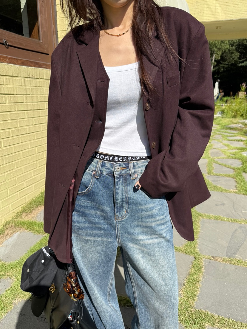 SOLAR韓國代購㊣女裝新品時尚職業25秋冬熱賣推薦夾克絨面革SOLAR夾克