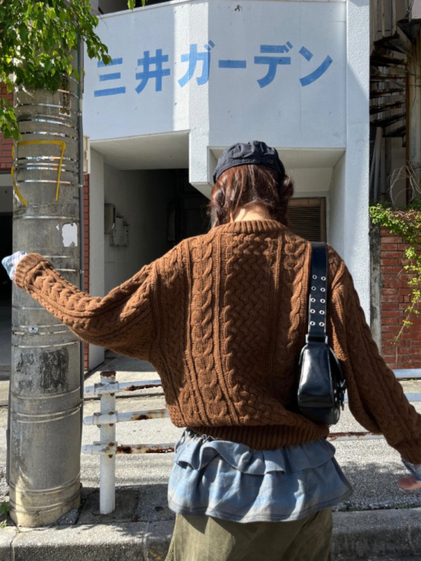 WOOD韓國直郵㊣女士新品人氣職業熱賣25秋冬推薦真品時尚毛衣WOOD毛衣