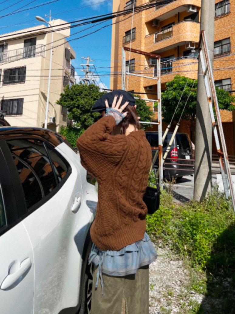 WOOD韓國直郵㊣女士新品人氣職業熱賣25秋冬推薦真品時尚毛衣WOOD毛衣