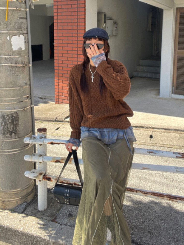 WOOD韓國直郵㊣女士新品人氣職業熱賣25秋冬推薦真品時尚毛衣WOOD毛衣圖色4