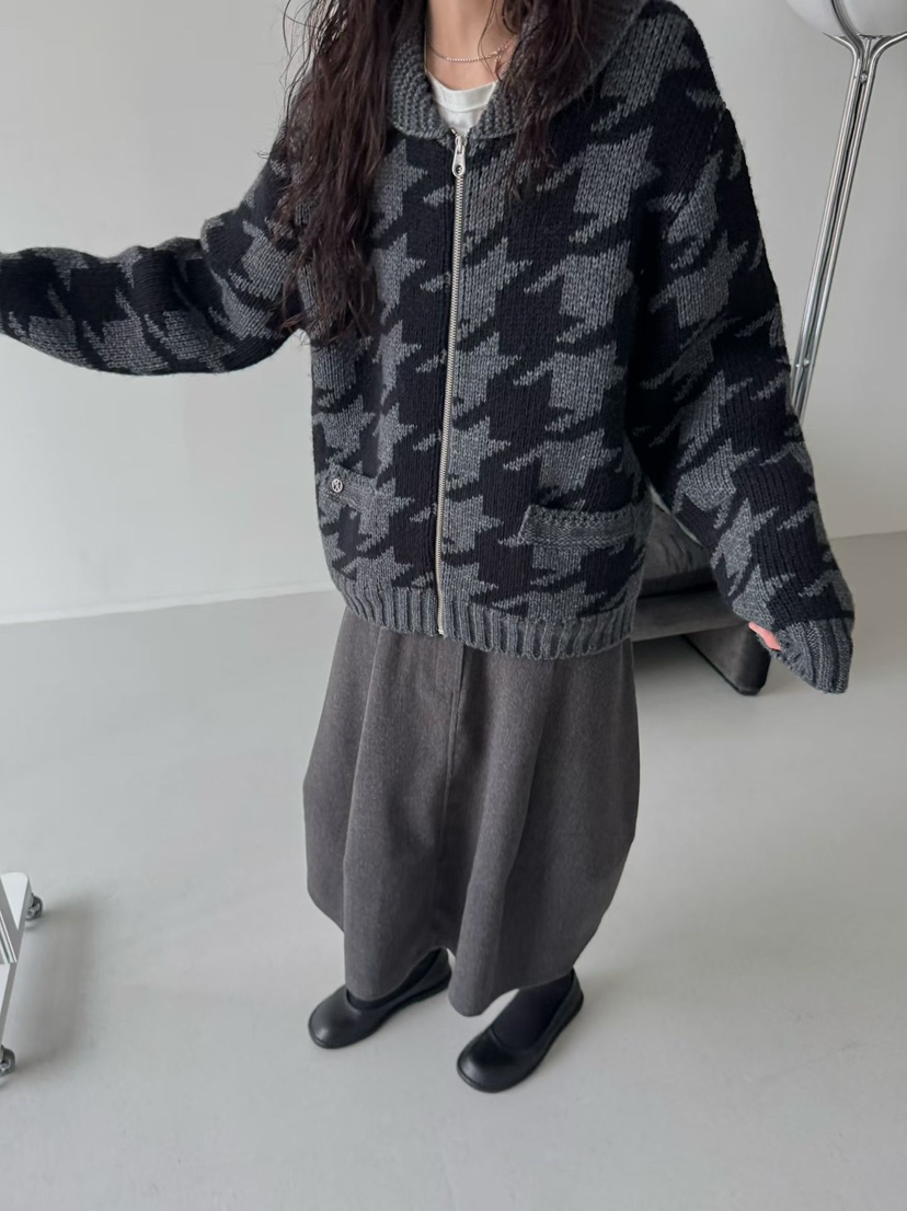 MINIMUZE東大門㊣代購女士新款25秋冬職業休閑時尚針織衫拉鏈MINIMUZE針織衫