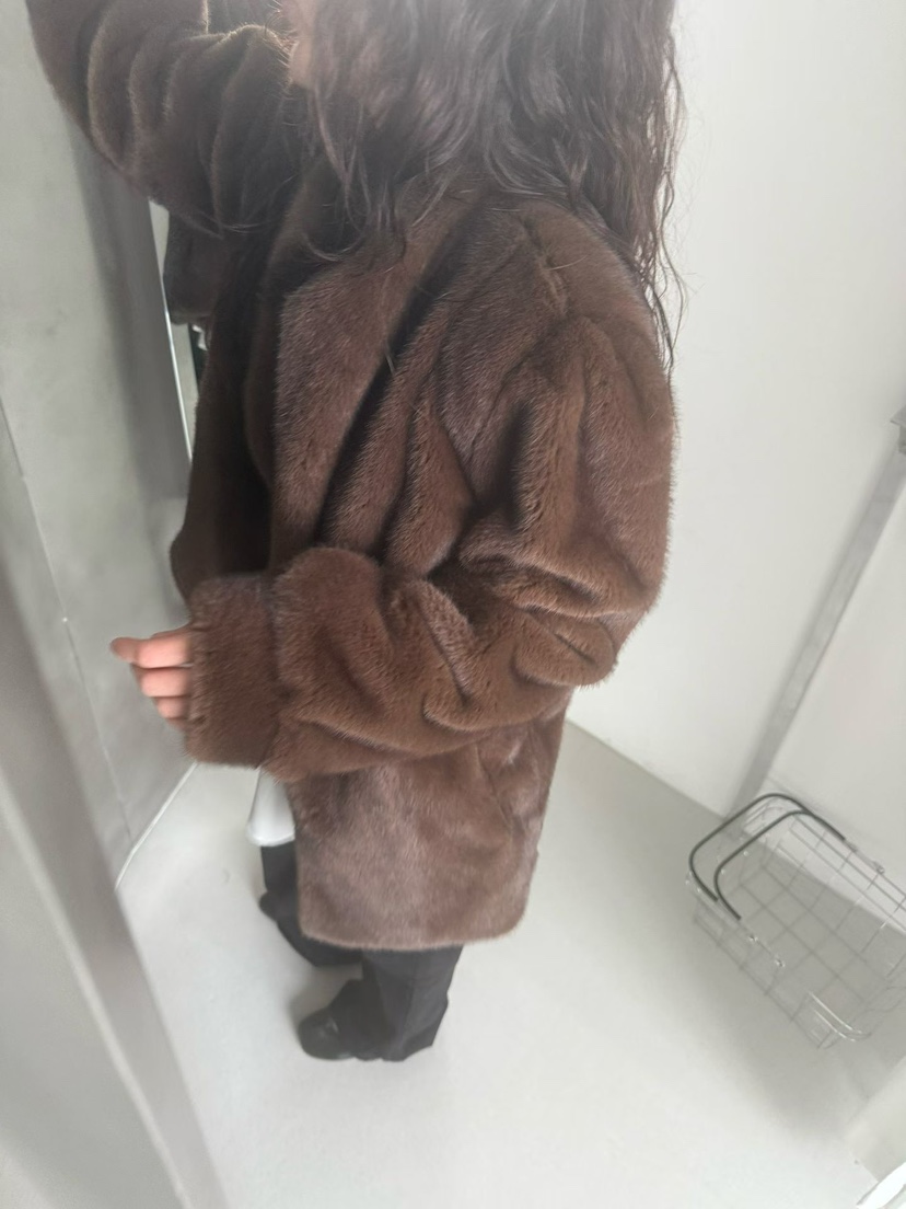 MINIMUZE東大門㊣實拍女裝新款時尚25秋冬熱賣短款大衣貂皮MINIMUZE短款大衣