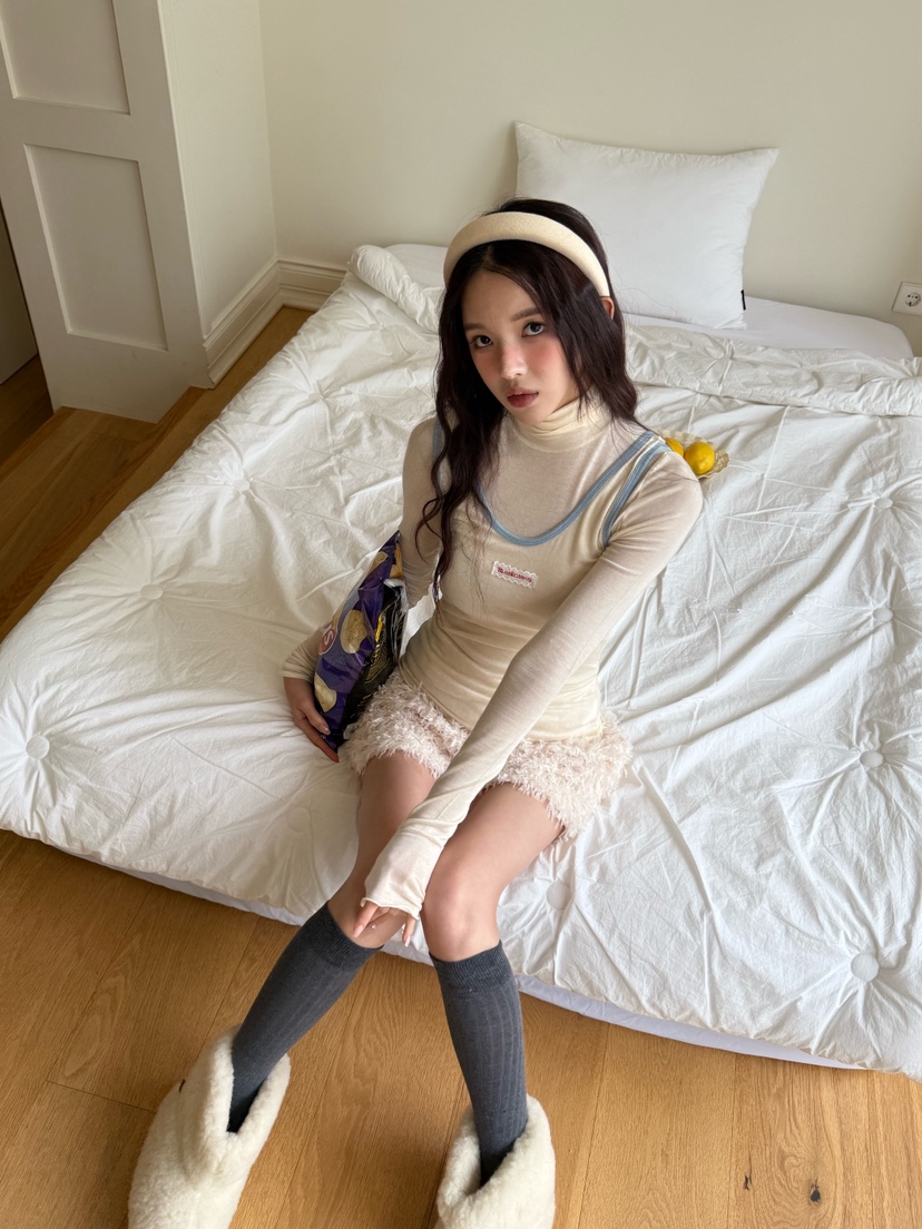 BLACK RIBBON-A韓國代購㊣女士新款時尚人氣吊帶背心羊毛BLACK RIBBON-A吊帶/背心