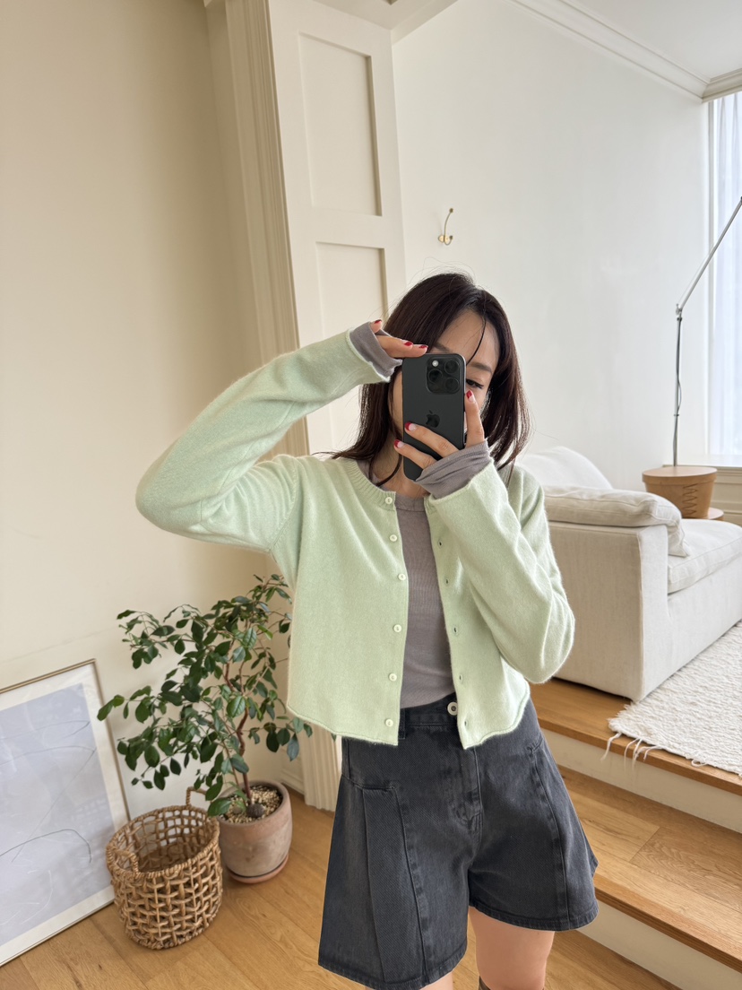 RIAH韓國直郵㊣女裝新品休閑時尚職業人氣針織衫打折浣熊開衫RIAH針織衫