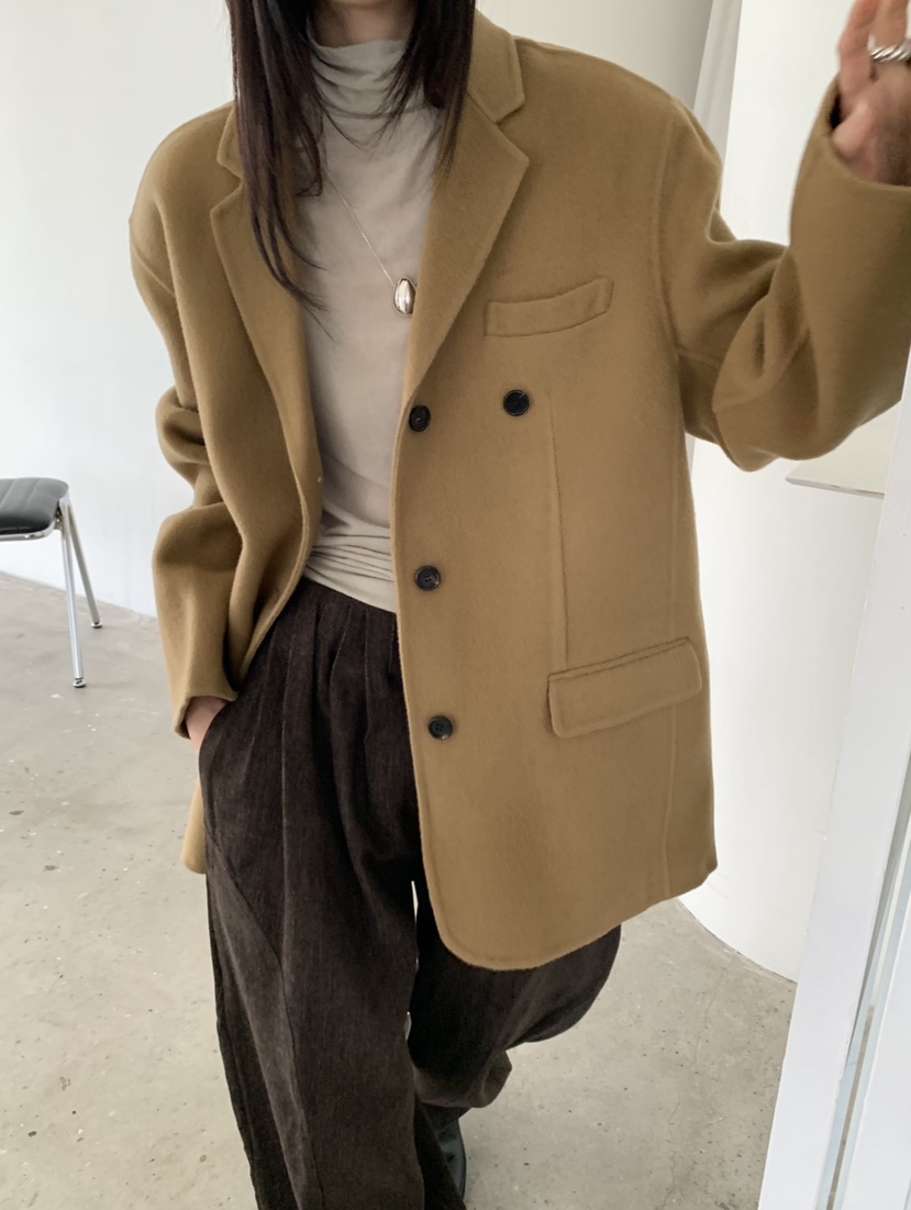 VAARA東大門㊣實拍女裝新款休閑中長款大衣不含內搭手工制作VAARA中長款大衣