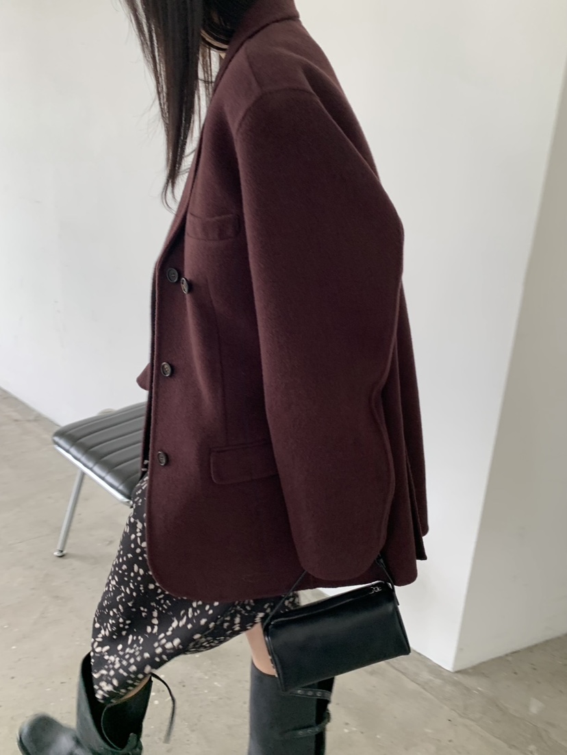 VAARA東大門㊣實拍女裝新款休閑中長款大衣不含內搭手工制作VAARA中長款大衣