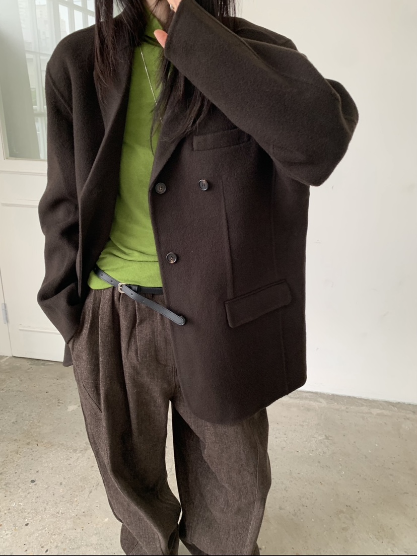 VAARA東大門㊣實拍女裝新款休閑中長款大衣不含內搭手工制作VAARA中長款大衣