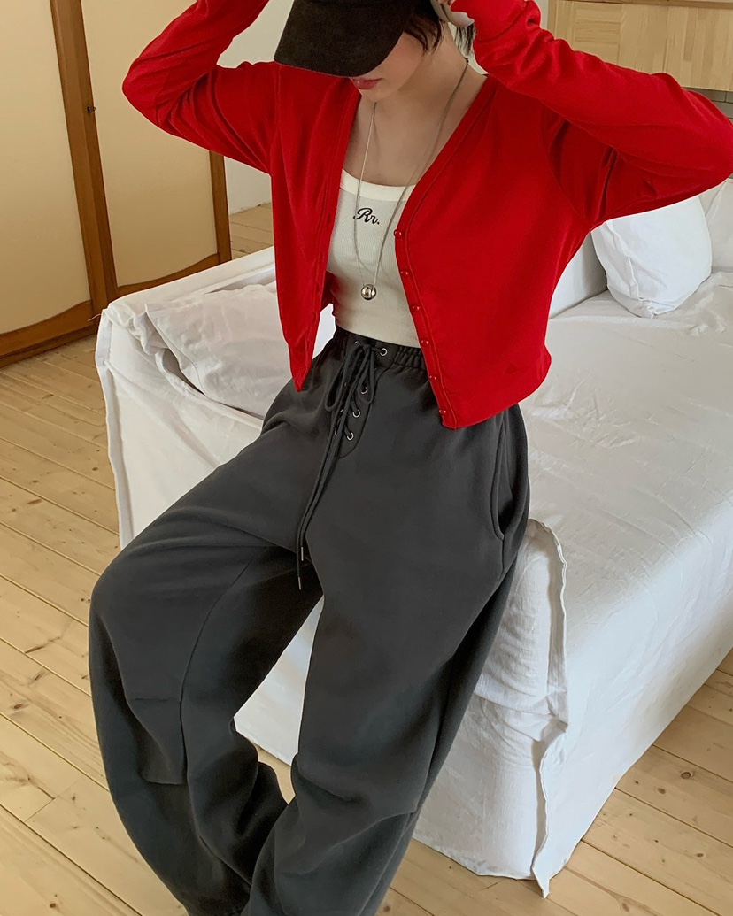 REVE CITE-L東大門㊣直郵女士新款職業人氣熱賣休閑褲系帶REVE CITE休閑褲