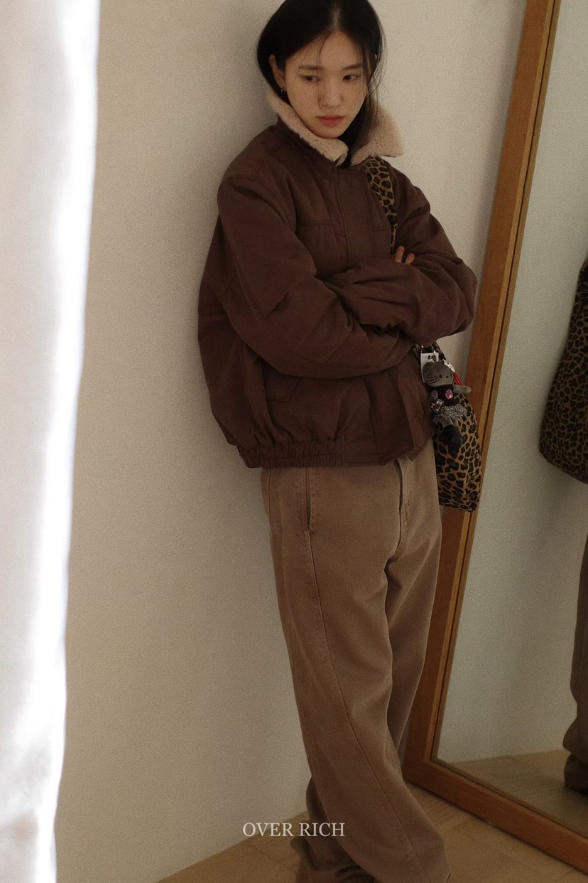 OVER RICH韓國代購㊣女士新品熱賣休閑人氣推薦真品25秋冬夾克OVER RICH夾克