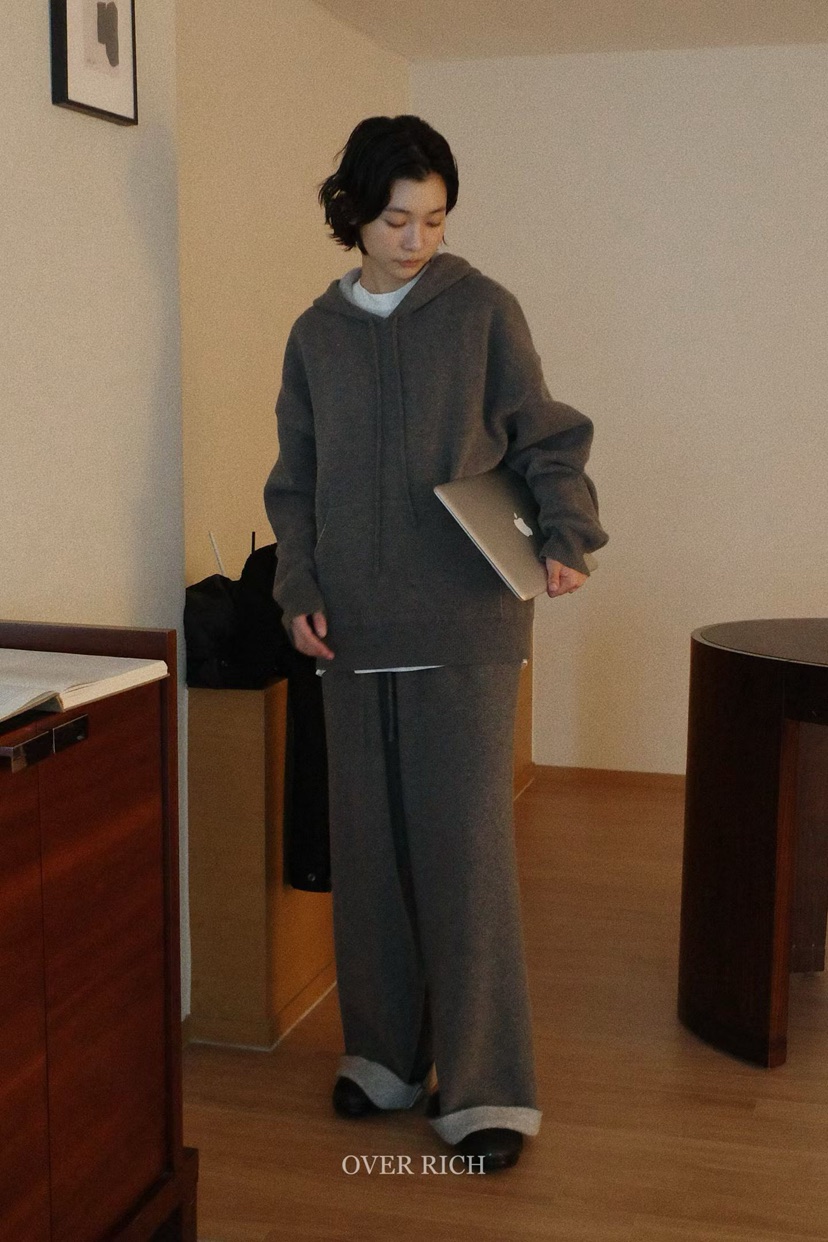 OVER RICH東大門㊣實拍女裝新款時尚職業人氣衛衣雙排扣兜帽OVER RICH衛衣