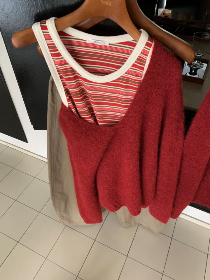 MARE東大門㊣代購女士新品職業人氣時尚吊帶背心不含內搭條紋MARE吊帶/背心