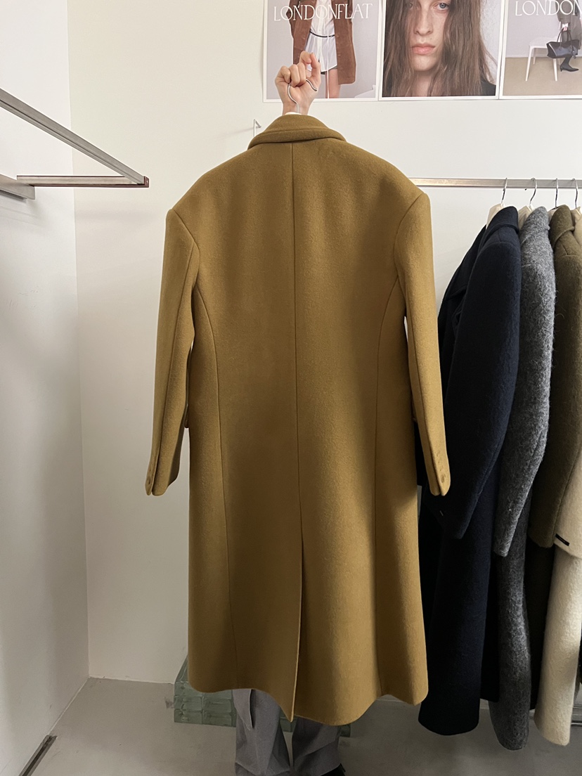 LONDON FLAT東大門㊣代購女士新品時尚25秋冬中長款大衣雙層LONDON FLAT中長款大衣