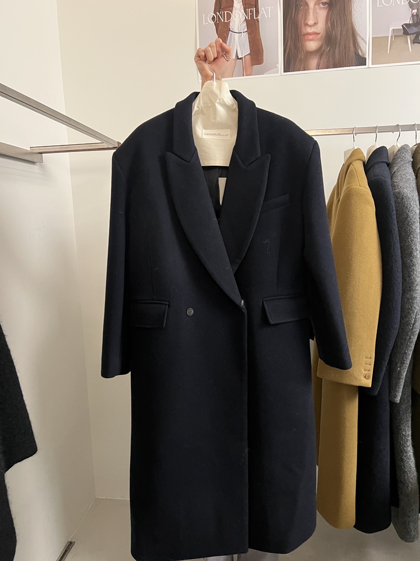 LONDON FLAT東大門㊣代購女士新品時尚25秋冬中長款大衣雙層LONDON FLAT中長款大衣圖色2