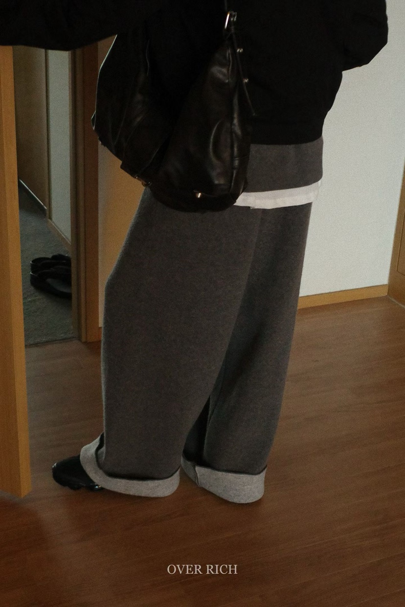 OVER RICH韓國代購㊣女士新品25秋冬推薦真品休閑褲雙排扣OVER RICH休閑褲