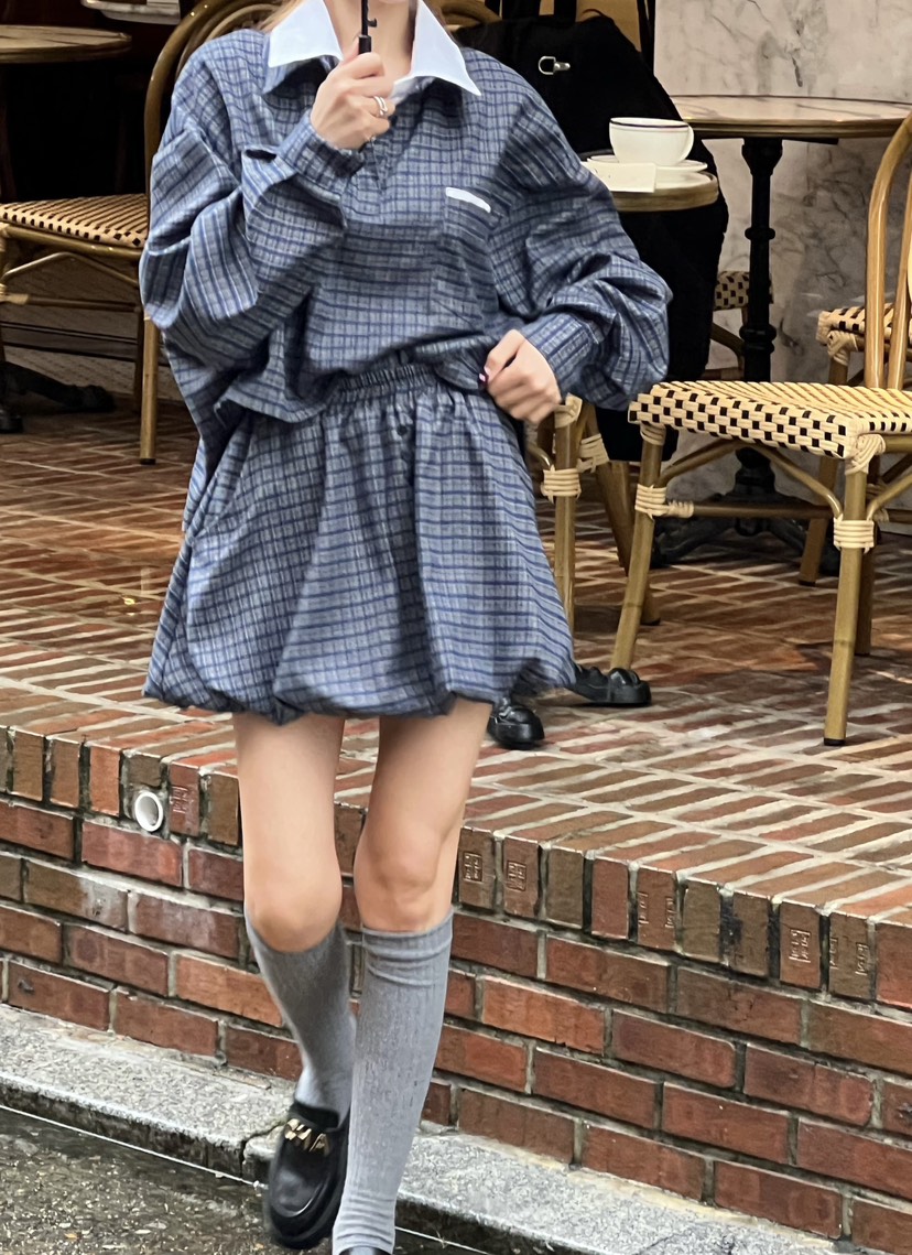 ZEROZERO東大門㊣直郵女裝新品人氣推薦襯衫蕾絲衫格紋高領ZEROZERO襯衫/蕾絲衫