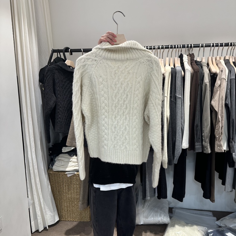 LE BUTTER韓國代購㊣女裝新品25秋冬時尚人氣針織衫羊駝復古LE BUTTER針織衫