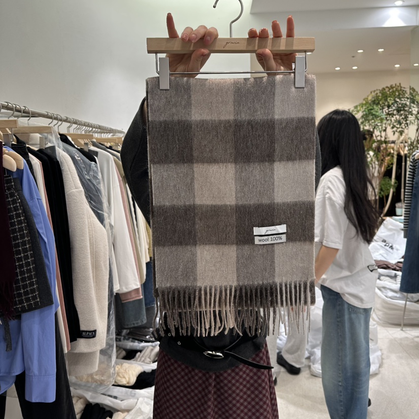 GRACIA韓國代購㊣女士新款真品25秋冬熱賣休閑推薦圍巾披肩GRACIA圍巾/披肩圖色1