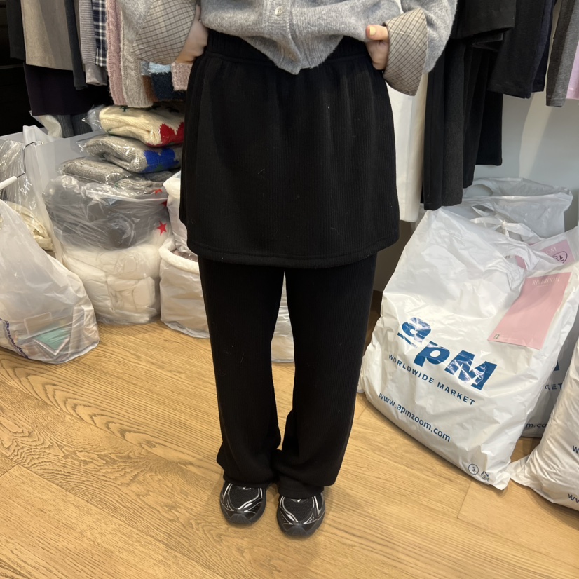 RIVEROOM東大門㊣實拍女士新款熱賣推薦休閑職業25秋冬裙褲羊毛RIVEROOM裙褲圖色3