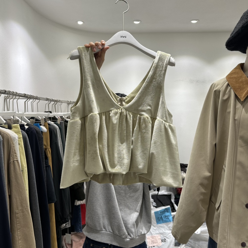 INNI東大門㊣直郵女士新款真品職業推薦熱賣25秋冬吊帶背心inni吊帶/背心圖色1