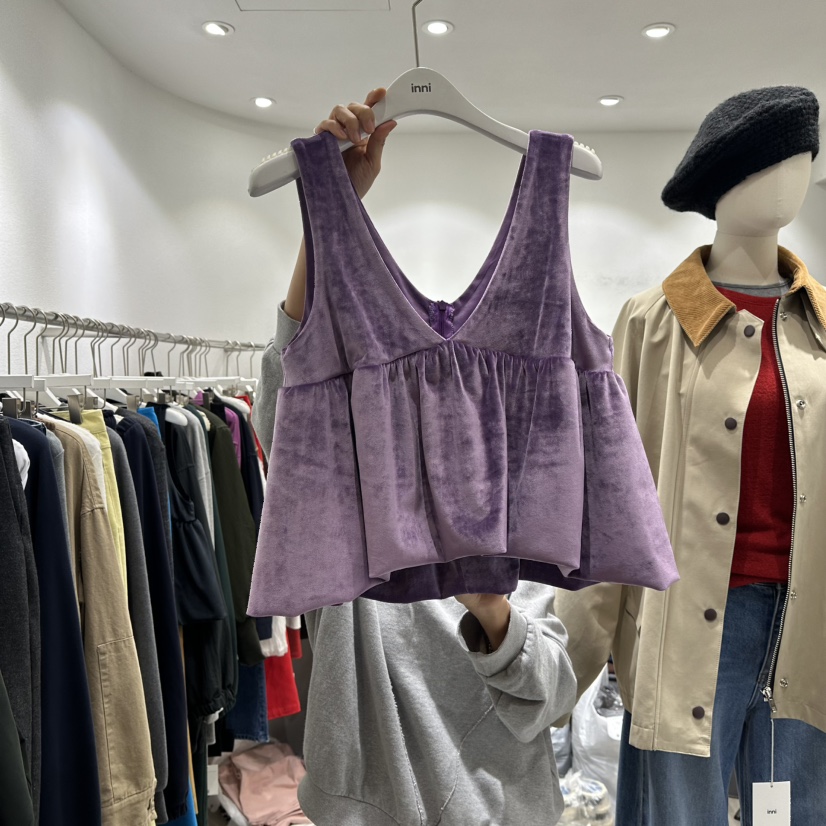 INNI東大門㊣直郵女士新款真品職業推薦熱賣25秋冬吊帶背心inni吊帶/背心圖色2