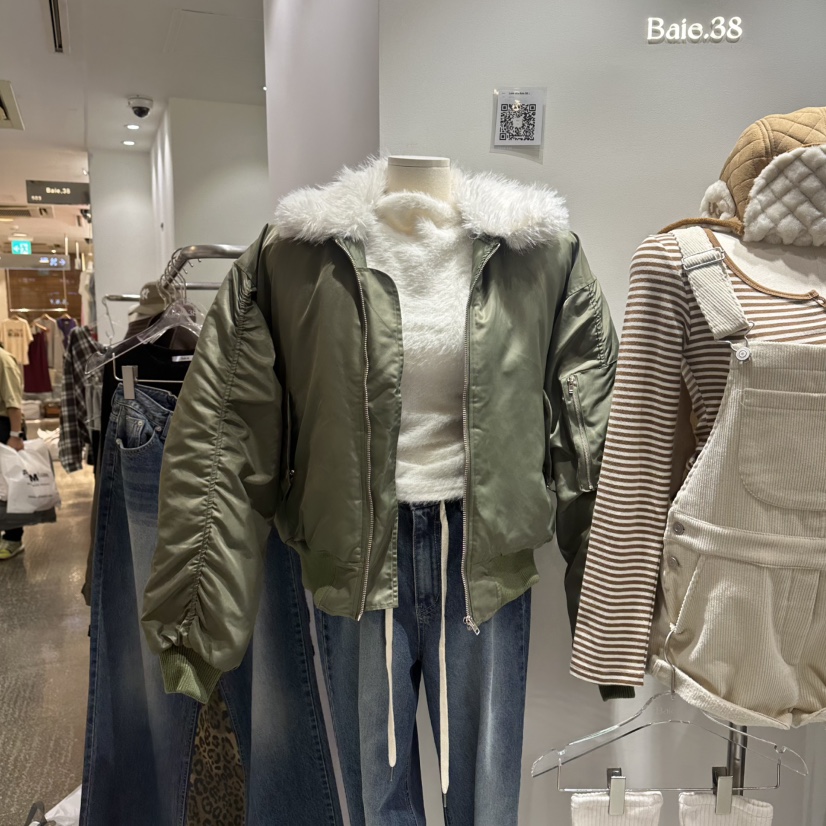BAIE.38韓國代購㊣女士新品人氣休閑25秋冬夾克可拆卸兔子BAIE.38夾克圖色1