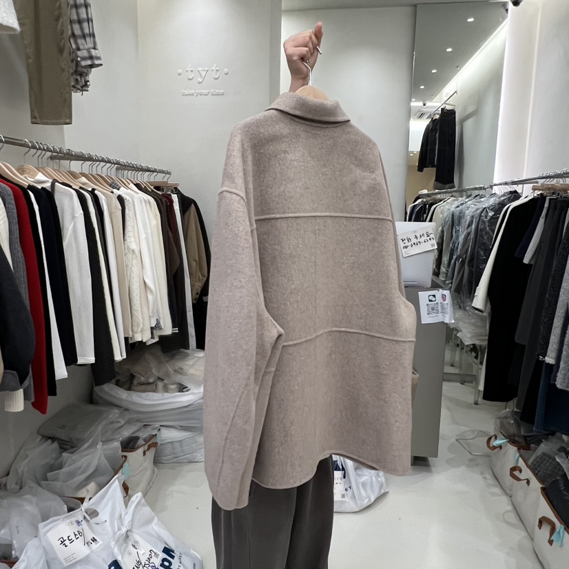 TAKE YOUE TIME韓國代購㊣女裝新品25秋冬中長款大衣不含內搭拉鏈TAKE YOUE TIME中長款大衣